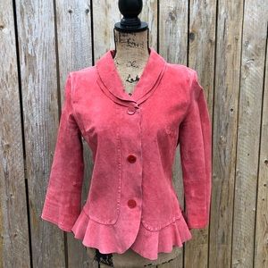WATERMELON FRILLED SUEDE BLAZER by Monterey Bay 🍉
